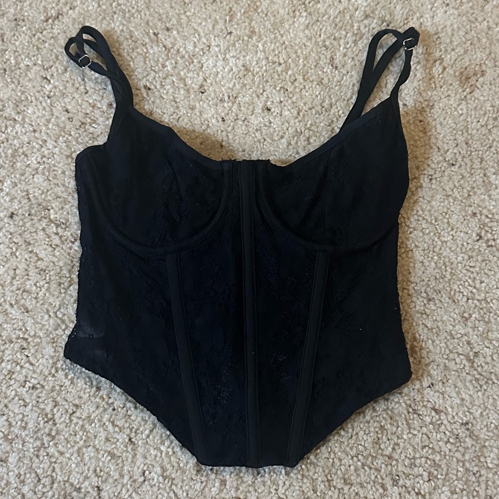 Black Lace Corset Top